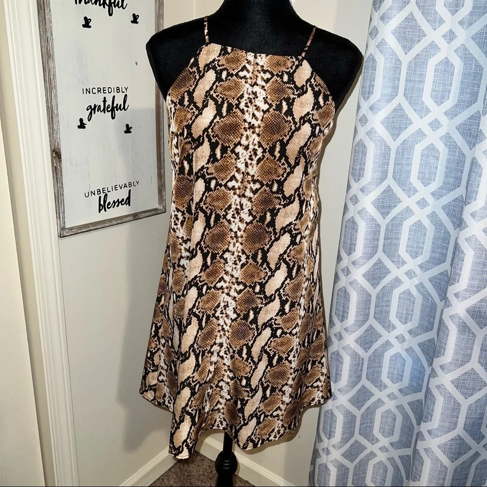Pearle 88 Reptile Print Sleeveless Mini Dress Size Small